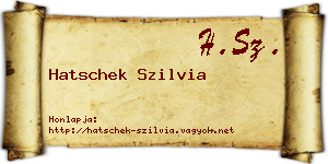 Hatschek Szilvia névjegykártya